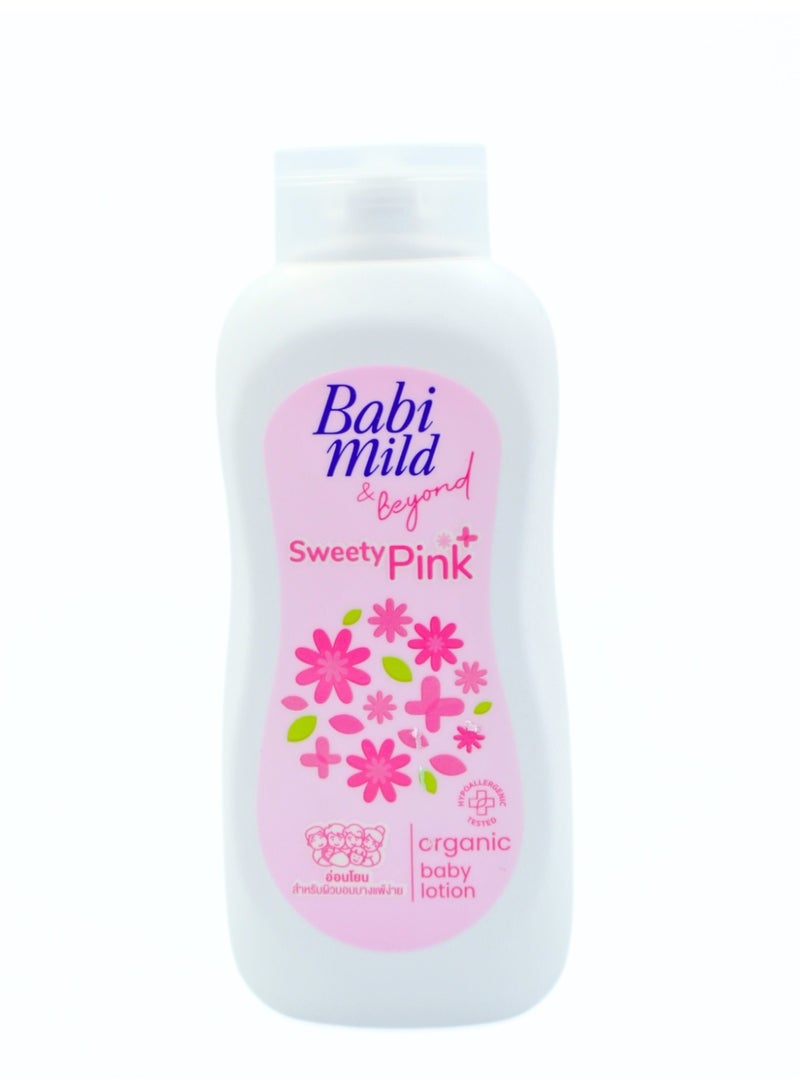 Babi Mild & Beyond Sweety Pink Organic Baby Lotion – Gentle Touch Moisturizing Care for Soft & Smooth Baby Skin (0+ Months)180ml